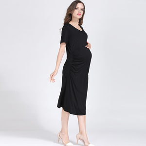 <span class=keywords><strong>Robe</strong></span> de maternité d'été <span class=keywords><strong>grande</strong></span> <span class=keywords><strong>taille</strong></span> à manches courtes, douce, ample et respirante pour femmes enceintes, tailles S-3XL - Product Image 4