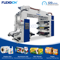 Machine d'impression flexographique à 6 couleurs de type empilable à grande vitesse 100 m/min pour l'impression d'emballages en film plastique rétractable BOPP PET PE Nylon