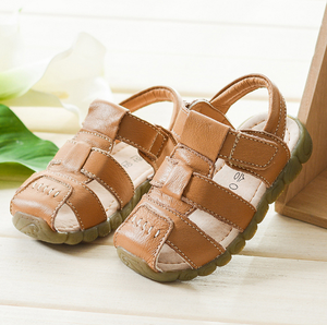 Summer Children's Leather Sandals Non-slip Soft Bottom Toddler Shoes Boys Korean <b>Wrapped</b> <b>Head</b> Beach Sandals Shoes - Product Image 3
