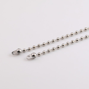 Cadena de cuentas redondas de acero inoxidable con doble orificio y cierre lateral de doble orejeta, estilo sencillo, chapada, accesorios de joyería DIY - Product Image 5
