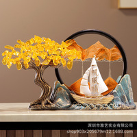 Nouvelle Décoration Murale en Résine Époxy Style Chinois, Art Populaire Sculpté, Peinture de Sable Mouvant Personnalisée, Motif Voile d'Animaux, pour Entrée de Salon