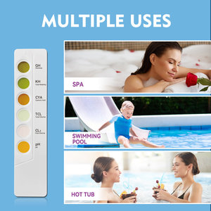 Cassette de <span class=keywords><strong>test</strong></span> d'eau pour spa, <span class=keywords><strong>piscine</strong></span>, bain à remous, 6 en 1, pH, chlore, dureté, alcalinité, <span class=keywords><strong>acide</strong></span> <span class=keywords><strong>cyanurique</strong></span>, <span class=keywords><strong>test</strong></span> de qualité de l'eau, 5 pièces - Product Image 6