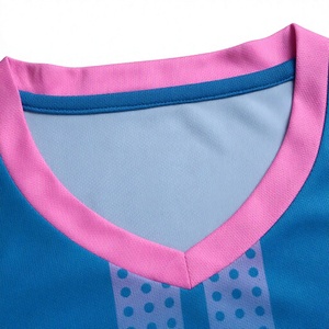 Ensemble de maillots de football pour hommes, dégradé bleu rose, col en V, manches courtes, vêtements de sport respirants, uniforme toutes saisons - Product Image 3