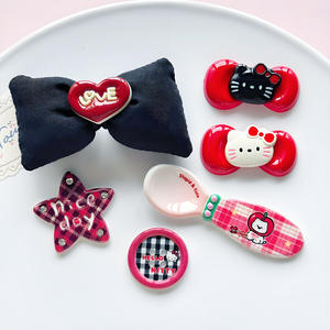 Zili résine Cartoon chat DIY Crocs décoration pinces à cheveux mignons et accessoires de cheveux fait main matériau de montage - Product Image 1