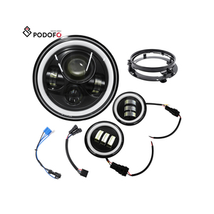 Podofo - Faro LED de 7'' para Motocicleta, Luces Antiniebla de 4.5'', Kit DOT para <span class=keywords><strong>Electra</strong></span> <span class=keywords><strong>Glide</strong></span>, Road King, Street <span class=keywords><strong>Glide</strong></span>, Ultra Classic, OEM - Product Image 1