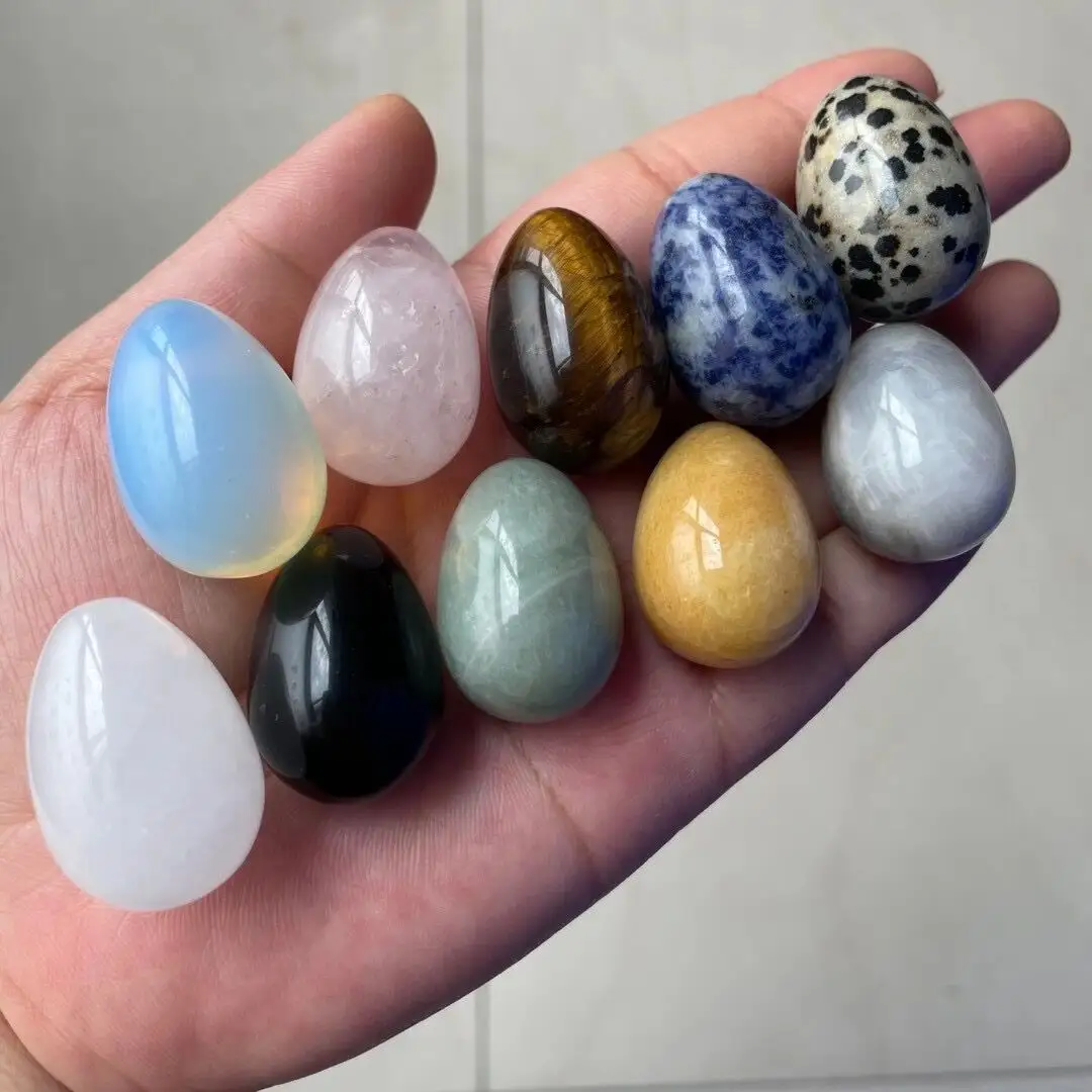 Real Polished New Beginnings Semi Precious Healing Mini 3cm Quartz Gemstone Stone Egg Crystal Yoni Egg