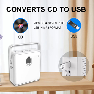 Lecteur CD portable en gros avec écran LCD et poignée pour la maison et l'extérieur, récepteur audio BT sans fil, radio FM, USB - Product Image 2