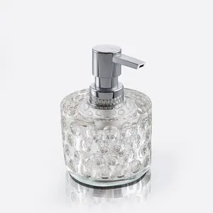 Garrafa de sabão líquido para banheiro, garrafa de sabão líquido de cristal para lavar as mãos, design exclusivo, decoração