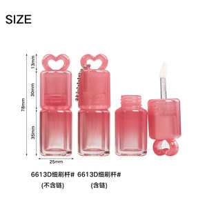 Jinze Siap Kirim Gantungan Kunci Bentuk Hati Tabung Kemasan Lipgloss Transparan dengan Desain Tongkat Pendek 3.4ml dan Logo - Product Image 6