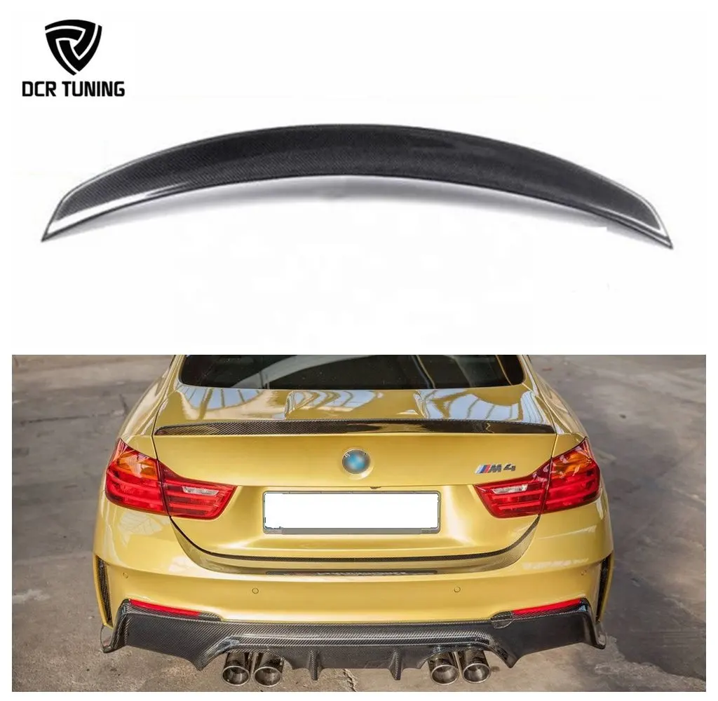 BMW M serisi için karbon bagaj Spoiler 3D tarzı F82 M4 2014-2020 bagaj Spoiler kanat