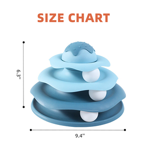 Giocattolo Interattivo per Gatti a Forma di Gelato con Piattaforma Girevole, Torre a 4 Livelli con Palline Rotanti e Scivolo Girevole - Product Image 3
