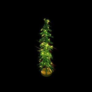 Arbre de Noël à piles avec 60 LED blanc chaud et minuteur, vert, 11x50cm - Product Image 1