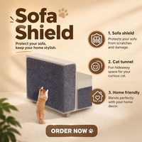 Protection anti-griffures pour canapé et meubles, tissu en cuir auto-adhésif réparable, style mignon, tapis anti-griffures pour chat de Noël, pour intérieur