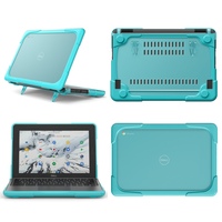 Coque de protection 2-en-1 pour ordinateur portable Dell Chromebook 3100 Coque rigide supérieure et inférieure en TPU avec béquille