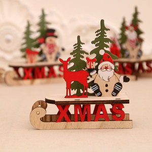 Decoraciones navideñas para mesas de comedor, escaparates, hoteles y centros comerciales; trineo de madera colorido para ensamblar. - Product Image 4