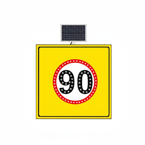 ป้ายจำกัดความเร็ว 90 กม./ชม. ใช้พลังงานแสงอาทิตย์ LED ขนาด 100 x 100 ซม. ป้ายเตือนความปลอดภัย - Product Image 2