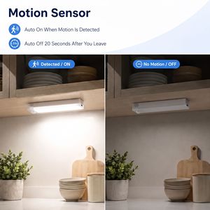 Luz LED para Debajo del Gabinete, 3500K Blanco Cálido, Sensor de Movimiento, Montaje en Superficie, para Cocina, Armario, Iluminación de Guardarropa - Product Image 2
