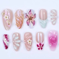 Faux ongles en ABS à presser, forme amande moyenne, design tendance Y2K argenté pour femmes, parfaits pour les fêtes - Vente chaude