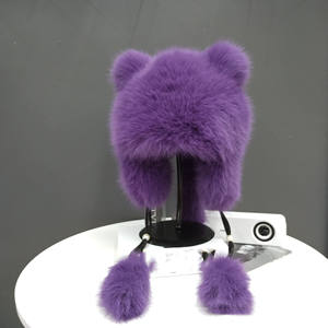 بيع بالجملة فرو صناعي رقيق مع إكسسوارات شتوية دافئة أغطية أذن دب غطاء ماسك وذيل للاستخدام الخارجي - Product Image 2