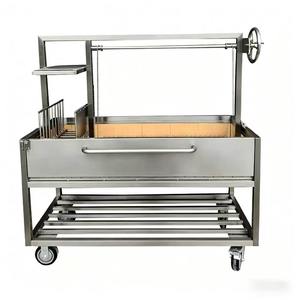 Barbecue a carbonella/legna con design rustico moderno, maniglia a croce Santa Maria, sollevamento manuale a barra rotante per girare il cibo - Product Image 4