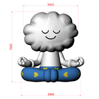 Nouvelle conception de mascotte publicitaire gonflable en forme de nuage méditant, personnages de dessin animé, décoration commerciale personnalisée pour les événements en plein air