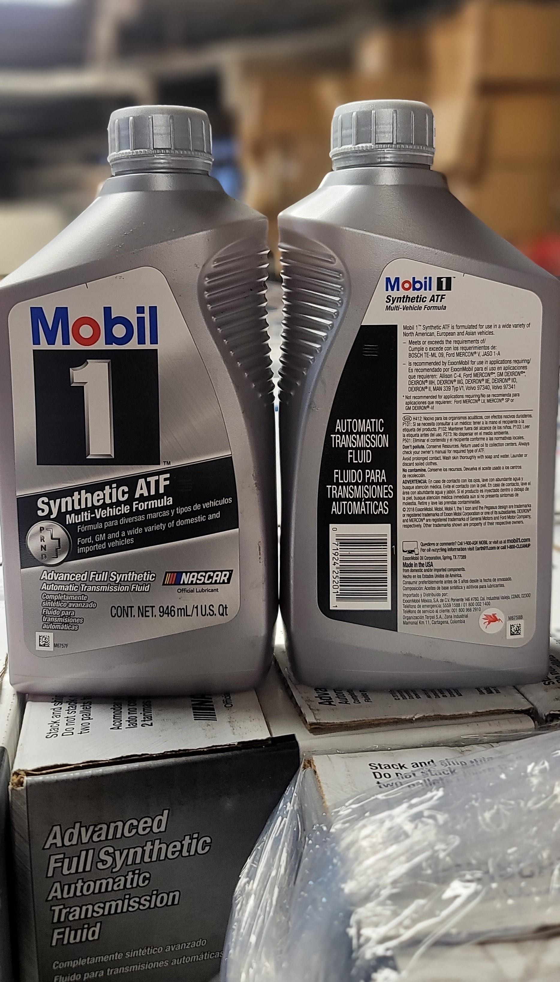 Mobil 1 Synthetic ATF Automatic Transmission Fluid 1 Quart (1 Bottle) Pack of 6 (6 Bottles) US Origin 1.87 lb Auto Parts Image 2
