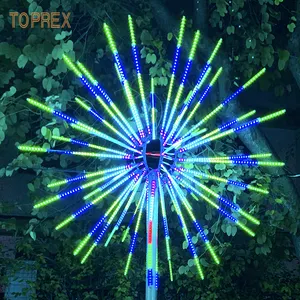 Toprex Modern stil renkli açık dekorasyon 3d noel Meteor animasyonlu Led havai fişek ışık