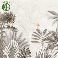 Papier peint mural 3D imperméable de qualité supérieure, motif feuilles vertes de perroquet, forêt botanique tropicale, pour salon, chambre et salle à manger