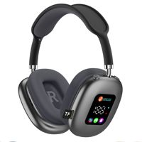 Casque sans fil AKZ MAX600 sur oreille, conçu sur mesure, avec réduction active du bruit, affichage numérique RGB, étanchéité IPX3
