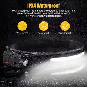 Linterna Frontal Impermeable Recargable 230 °   Linterna frontal LED de haz amplio <span class=keywords><strong>con</strong></span> <span class=keywords><strong>sensor</strong></span> de movimiento para adultos - Product Image 4