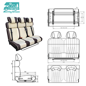 JDA роскошная кожаная Регулируемая Модифицированная Складная сменная кровать, автомобильные тройные сиденья для фургона - Product Image 3