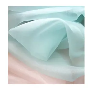 Tela de seda de organza para vestido de boda, 5,5mm, natural, blanco