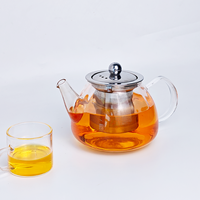Théière de luxe en verre borosilicate de 600 à 1600 ml, résistante à la chaleur en acier inoxydable 304, sans BPA, écologique, compatible lave-vaisselle