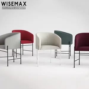 WISEMAX 가구 현대 레스토랑 디자이너 금속 다리 편안한 네이비 블루 벨벳 덮개를 씌운 식당 의자