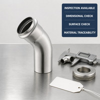 Raccord de tuyauterie sanitaire en acier inoxydable, coudé à 45 degrés, à compression, résistant à la corrosion, poli, pour système de pipeline de fluides propres