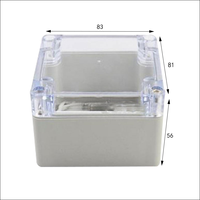Boîte de projet électronique en plastique ABS étanche IP65 de haute qualité couvercle Transparent 83*81*56 boîtiers d'instruments électroniques
