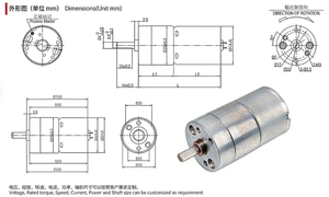 <span class=keywords><strong>Moteur</strong></span> à courant continu à engrenages droits 25A310 de 25 mm de diamètre, <span class=keywords><strong>petit</strong></span>, à couple élevé et faible régime, <span class=keywords><strong>pour</strong></span> voiture RC et modèle de jouet - Product Image 4
