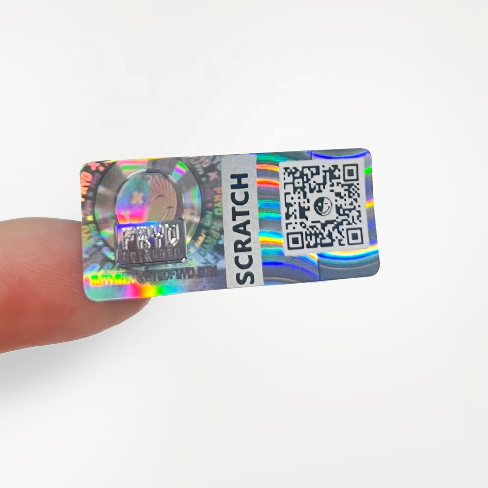 Custom 3D Embossed Hologram Sticker Hologram Security Label Sheet Roll PET Holographic Sticker Seal With QR Code