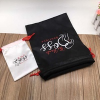 Pochette en satin pour bijoux avec pompons, fermeture à cordon, logo personnalisé, impression sérigraphique, couleur et taille personnalisables, cadeau promotionnel