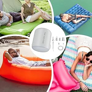 Mini Pompe à Air en Plastique 2200mAh pour Tente, Plage, Camping, <span class=keywords><strong>Randonn</strong></span>ée, Travail, avec LED 45W à Flux Élevé et Gonflage Rapide - Product Image 3
