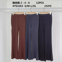 Pantalon évasé taille haute ample et extensible pour femme, coupe décontractée, longueur pleine, en Spandex/Polyester, nouvelle collection été