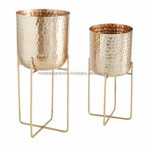 Maceta martillada de Metal de hierro Vintage, macetas de decoración de jardín de último diseño para plantas, jarrón de suelo de Metal decorativo galvanizado - Product Image 5