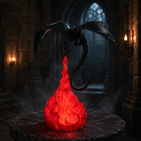 Lampe de table LED Dragon avec effet de flamme, décoration pour salle de jeux, bureau, collectionneurs, veilleuse fantastique