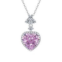 Collar con Colgante de Cadena de Eslabones en Forma de Corazón con Diamantes de Plata 925, Nuevo de Hui Zhi Yi Jewelry 2023, Estilo Deportivo para Mujer, 40+5