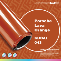 KUCAI 1.52*17m Film de protection pour voiture en PET, orange lave, super brillant, film de peinture PVC, enveloppe intégrale pour moto
