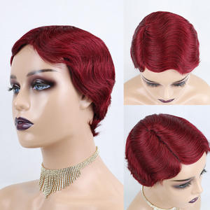 Peluca Corta de <span class=keywords><strong>Cabello</strong></span> Remy Vietnamita para Mujer, Negra, 6 Pulgadas, 150% de Densidad, Hecha a Máquina, Puede Permanecer y Teñirse - Product Image 5