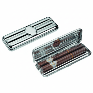 Moderno Portasigari Triplo AVANA Portatile 58x167 mm in Cedro Spagnolo con Finitura Laccata, Logo Personalizzabile, Ideale per Viaggi, Scatola in Cedro - Product Image 2