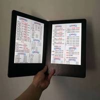 A4 A5 Porte-menu LED rechargeable Dossier de menu Couverture de livre en cuir Style Couverture de menu pour restaurants et bars