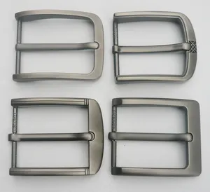 zinc alloy 40mm inner size brushed gun metal pin belt buckle