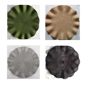 Placemats Round Placemats 12.6 Inch For Dining Table Set Of 6 Washable Round Placemats Heat Resistant Non Slip Round Table Mats